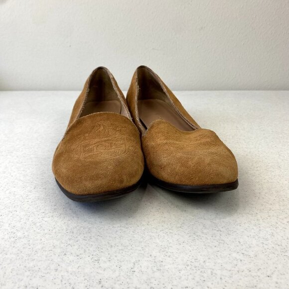 Etienne Aigner Tan Leather Suede Loafers 9 - Picture 5 of 12